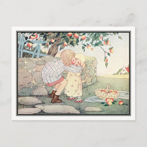 Vintage Girls in Orchard by H Willebeek Le Mair Postcard