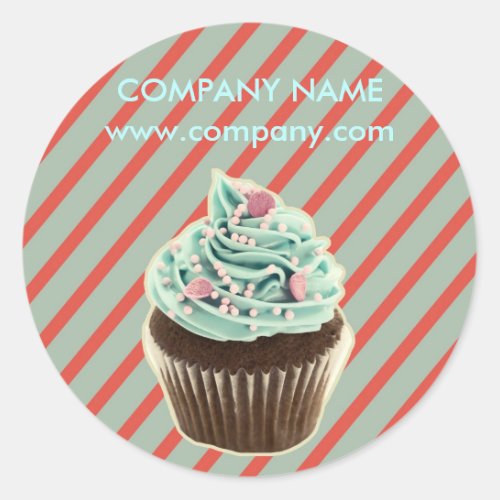 vintage girly cake catering bakery cupcake classic round sticker