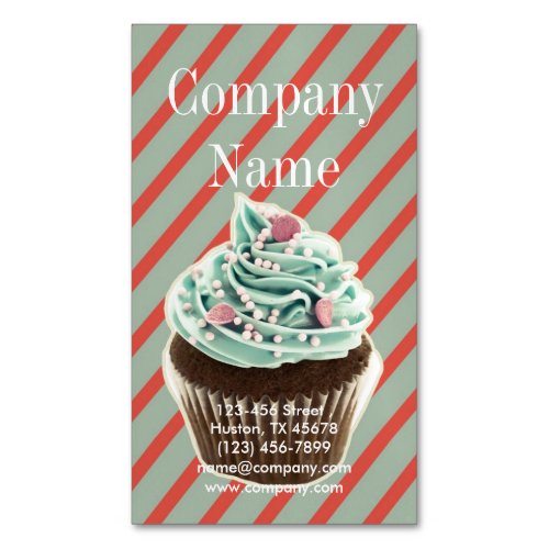 vintage girly cake catering bakery cupcake magnetic business card