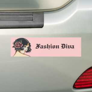 Vintage Girly Girl Bumper Sticker