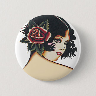 Vintage Girly Girl Pinback Button