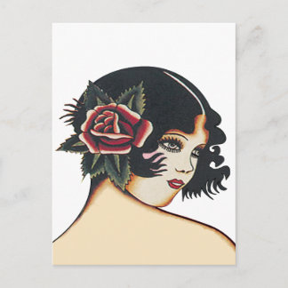 Vintage Girly Girl Postcard