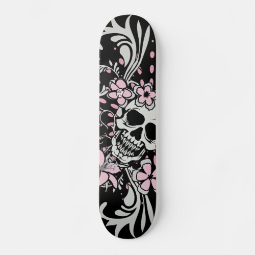 Vintage Girly Skull Skateboard Deck