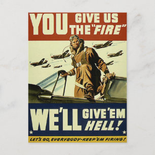 Vintage Give'em Hell Postcard