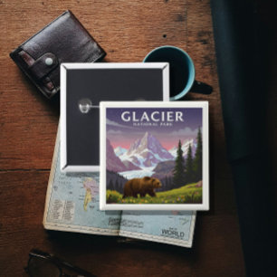 Vintage Glacier National Park Button