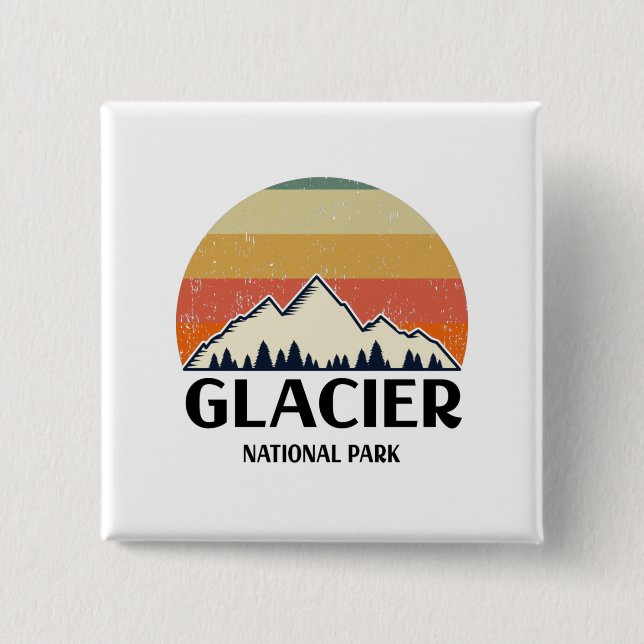 Vintage Glacier National Park Button (Front)