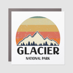 Vintage Glacier National Park Car Magnet