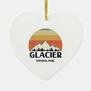 Vintage Glacier National Park Ceramic Ornament