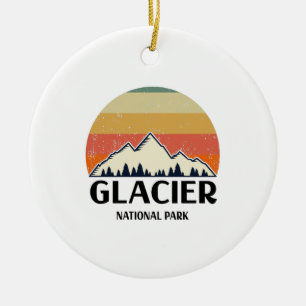 Vintage Glacier National Park Ceramic Ornament