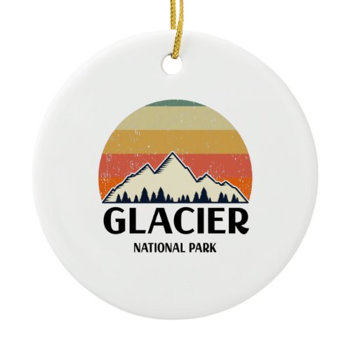 Vintage Glacier National Park Ceramic Ornament