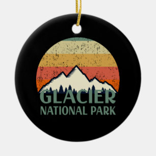 Vintage Glacier National Park Ceramic Ornament
