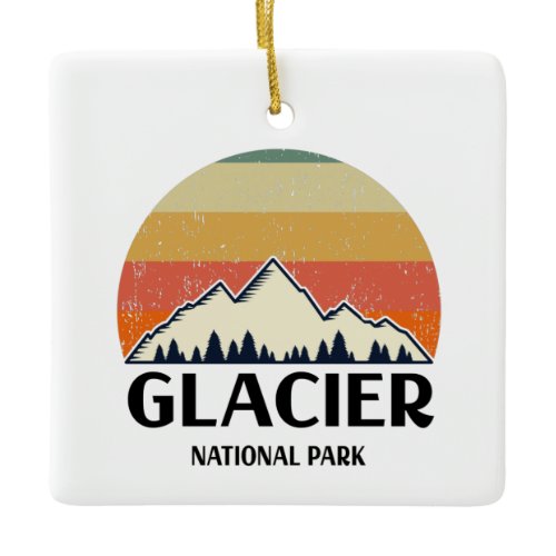 Vintage Glacier National Park Ceramic Ornament