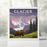 Vintage Glacier National Park Ceramic Tile