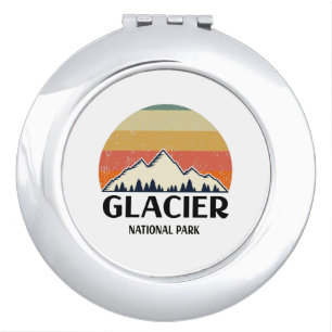 Vintage Glacier National Park Compact Mirror