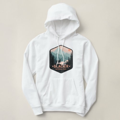 Vintage Glacier National Park Deer Mountains Gift Hoodie