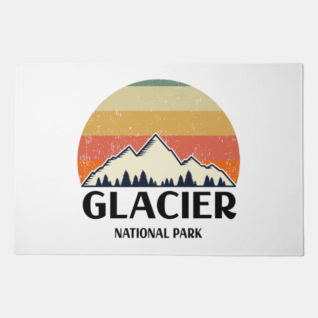 Vintage Glacier National Park Doormat (Front)