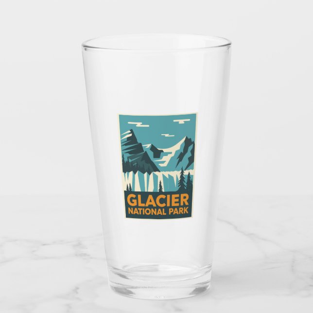Vintage Glacier National Park Glass (Front)