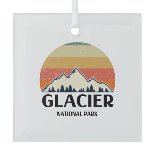 Vintage Glacier National Park Glass Ornament