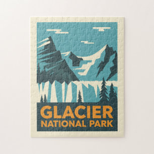 Vintage Glacier National Park Jigsaw Puzzle