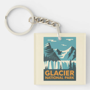 Vintage Glacier National Park Keychain