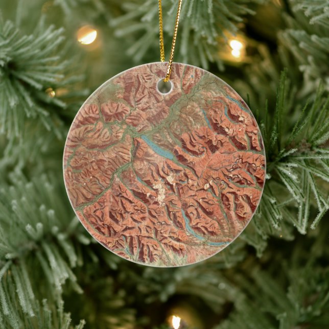 Vintage Glacier National Park Map Ceramic Ornament (Tree)