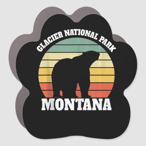 Vintage glacier national park montana  polar bear car magnet