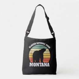 Vintage glacier national park montana  polar bear crossbody bag