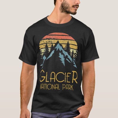 Vintage Glacier National Park Montana Retro T_Shirt