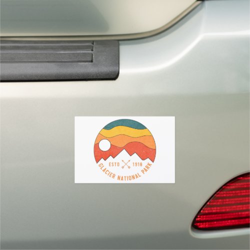 Vintage Glacier National Park Montana Souvenir 80s Car Magnet