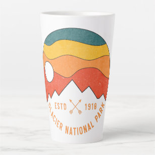 Vintage Glacier National Park Montana Souvenir 80s Latte Mug