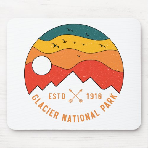 Vintage Glacier National Park Montana Souvenir 80s Mouse Pad