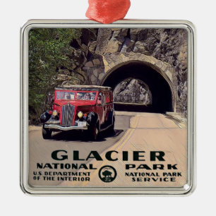 Vintage Glacier National Park Ornament