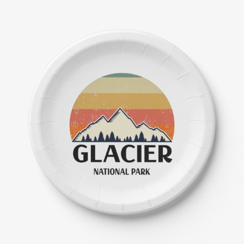Vintage Glacier National Park Paper Plates