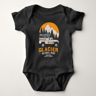 Vintage Glacier National Park Road Trip Montana Baby Bodysuit