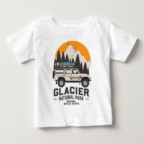 Vintage Glacier National Park Road Trip Montana   Baby T_Shirt