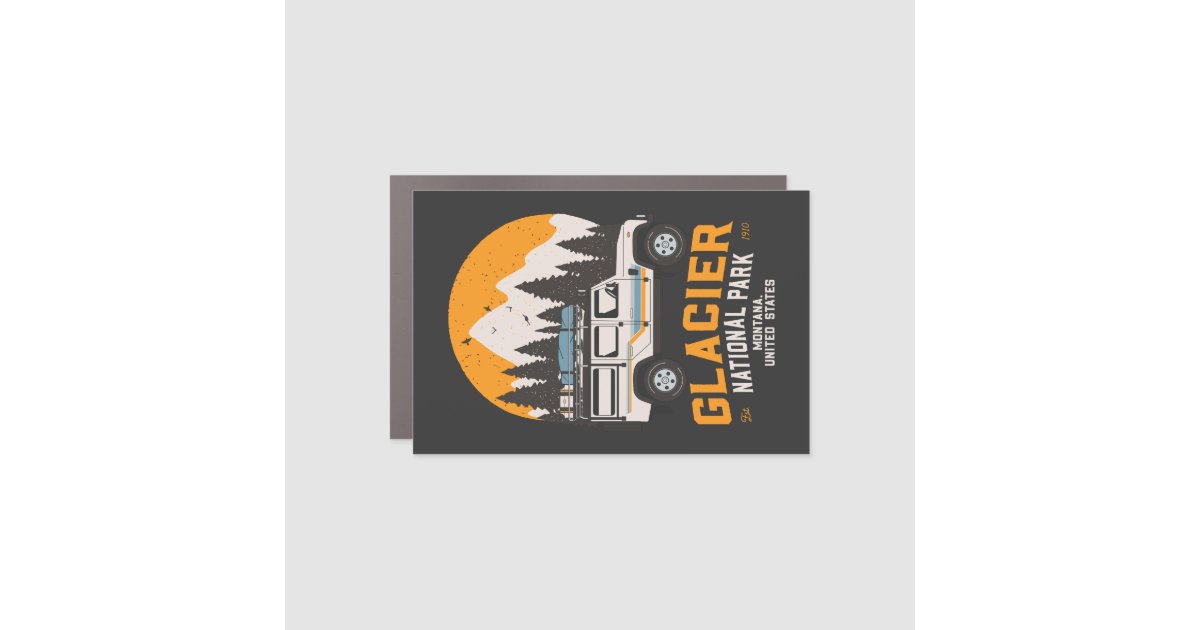 Vintage Glacier National Park Road Trip Montana Car Magnet | Zazzle