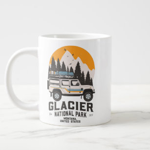 Vintage Glacier National Park Road Trip Montana  Giant Coffee Mug