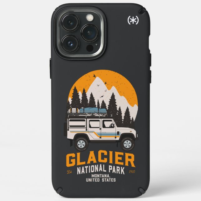 Vintage Glacier National Park Road Trip Montana Speck iPhone 13 Pro Max Case (Front)
