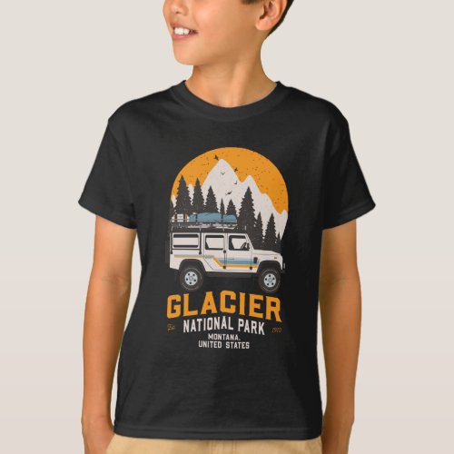 Vintage Glacier National Park Road Trip Montana  T_Shirt