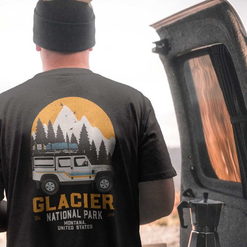 Vintage Glacier National Park Road Trip Montana  T_Shirt