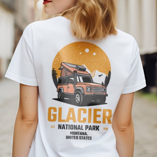 Vintage Glacier National Park Road Trip Montana T_Shirt