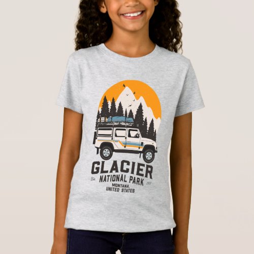 Vintage Glacier National Park Road Trip Montana  T T_Shirt