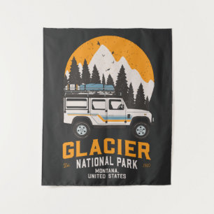 Vintage Glacier National Park Road Trip Montana Tapestry