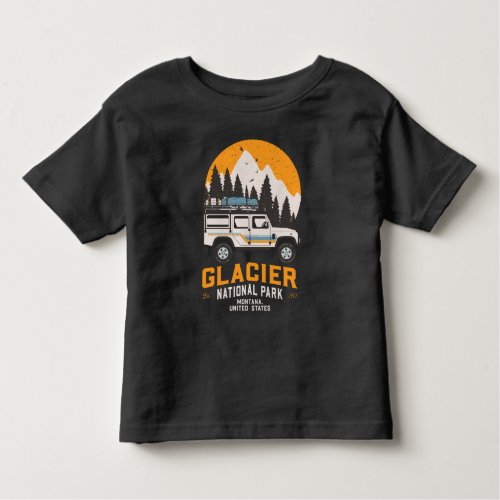 Vintage Glacier National Park Road Trip Montana Toddler T_shirt