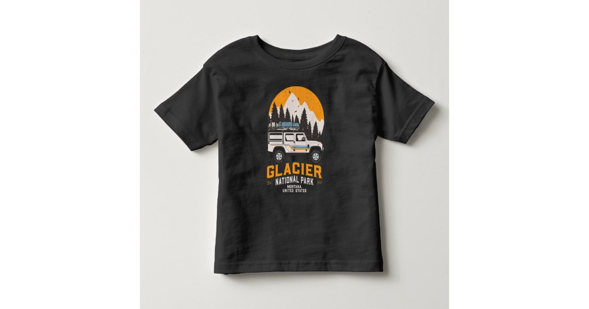 Vintage Glacier National Park Road Trip Montana Toddler T-shirt | Zazzle