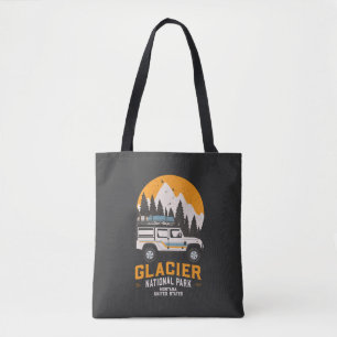 Vintage Glacier National Park Road Trip Montana Tote Bag