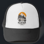 Vintage Glacier National Park Road Trip Montana  Trucker Hat<br><div class="desc">Vintage design Glacier National Park Road Trip Montana. Great clothing apparel design for people who love outdoor camping, camper, hiker, hiking, road trip, Family trip, summer trip. A great road trip illustration with an old-school style also makes a great gift idea for outdoor enthusiasts as well as friends and family....</div>