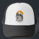 Vintage Glacier National Park Road Trip Montana  Trucker Hat<br><div class="desc">Vintage design Glacier National Park Road Trip Montana. Great clothing apparel design for people who love outdoor camping, camper, hiker, hiking, road trip, Family trip, summer trip. A great road trip illustration with an old-school style also makes a great gift idea for outdoor enthusiasts as well as friends and family....</div>