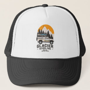 Vintage Glacier National Park Road Trip Montana  Trucker Hat