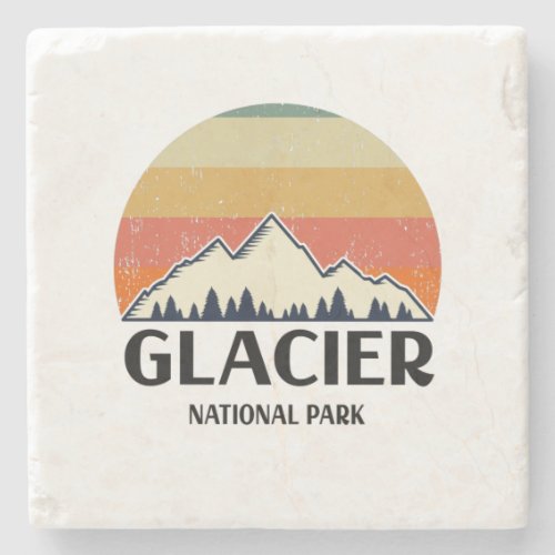 Vintage Glacier National Park Stone Coaster